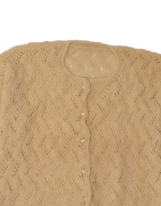 Vintage Cardigan Sweater UK 14 Large In Beige, 3 of 4