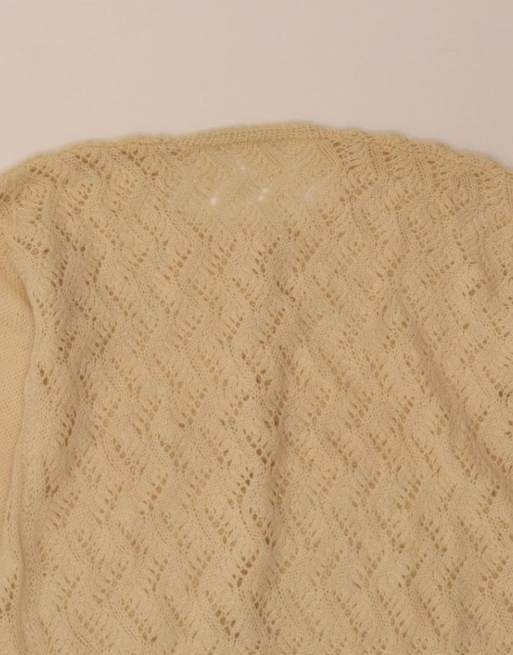 Vintage Cardigan Sweater UK 14 Large In Beige, 4 of 4