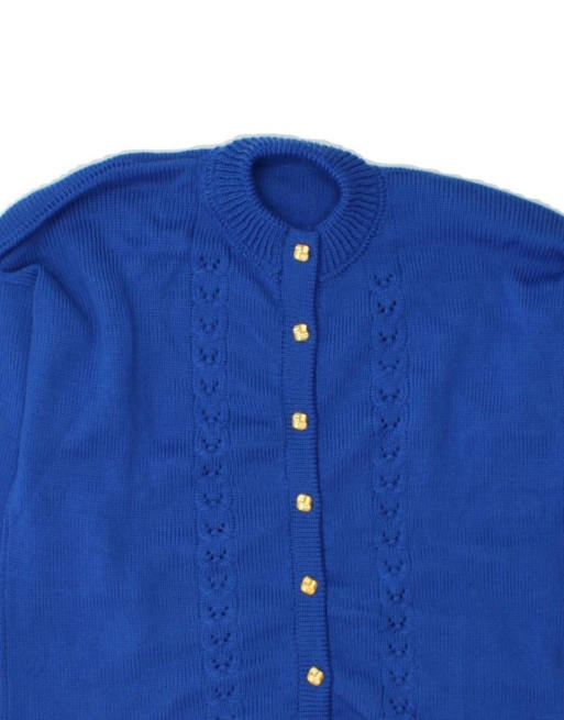 Vintage Cardigan Sweater UK 14 Large In Blue, 3 of 4