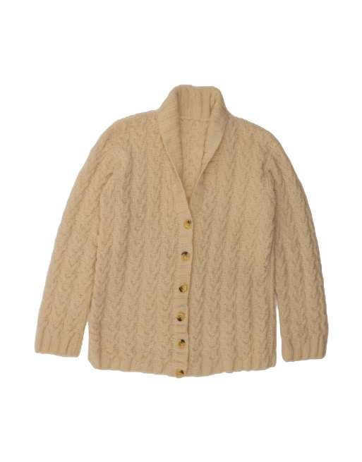 Vintage Cardigan Sweater UK 14 Large In Off In White Wool