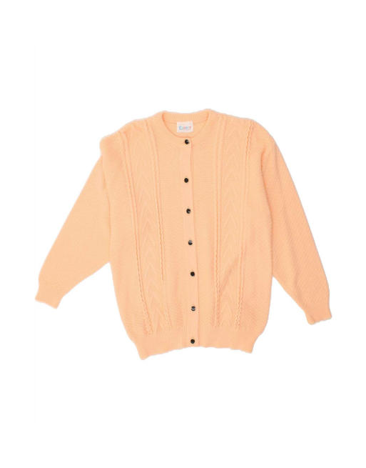 Vintage Cardigan Sweater UK 14 Large In Orange