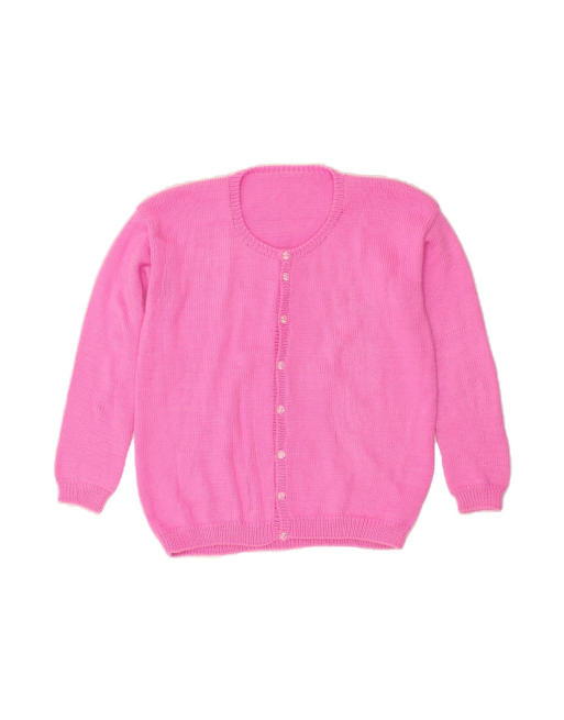 Vintage Cardigan Sweater UK 14 Large In Pink