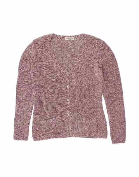 Vintage Cardigan Sweater UK 14 Large In Purple - view 1