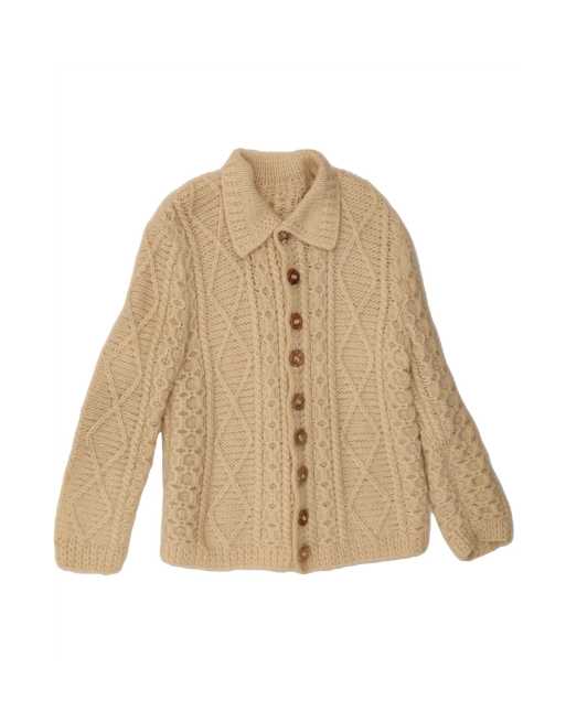 Vintage Cardigan Sweater UK 14 Medium In Beige