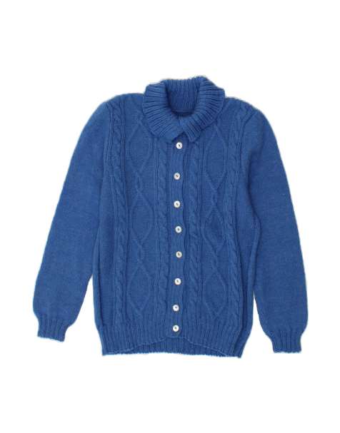 Vintage Cardigan Sweater UK 14 Medium In Blue - view 1
