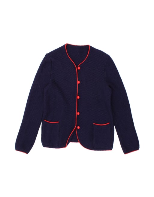 Vintage Cardigan Sweater UK 14 Medium In Blue