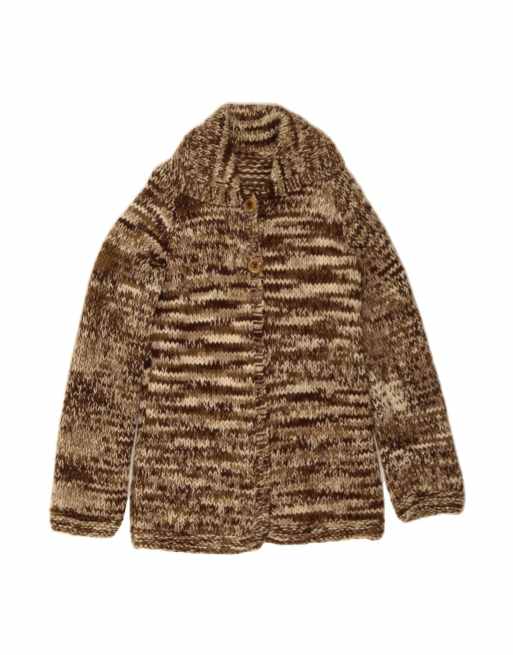 Vintage Cardigan Sweater UK 14 Medium In Brown