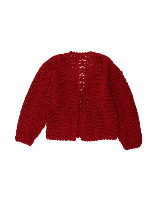 Vintage Cardigan Sweater UK 14 Medium In Red