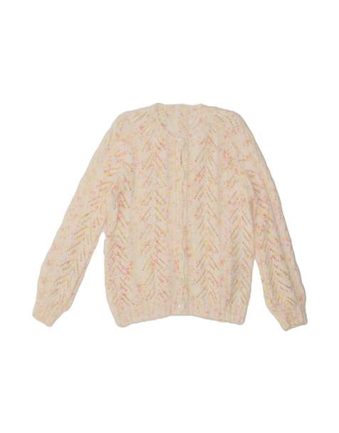 Vintage Cardigan Sweater UK 14 Medium In White Flecked - view 1