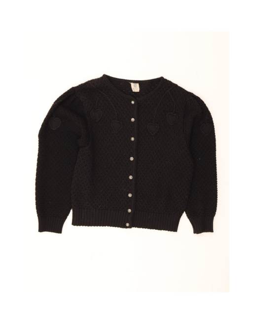 Vintage Cardigan Sweater UK 16 Large In Black