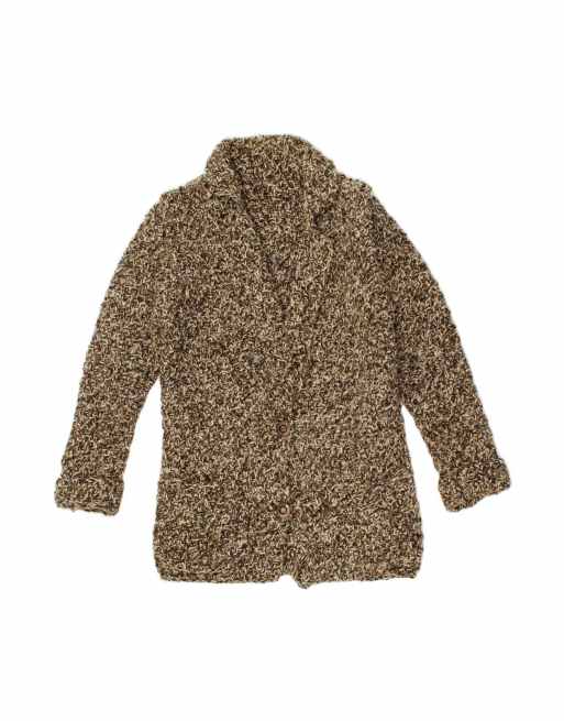 Vintage Cardigan Sweater UK 16 Large In Brown Flecked
