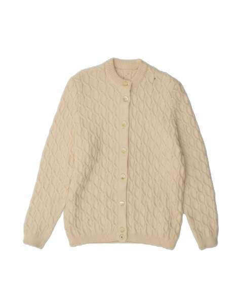 Vintage Cardigan Sweater UK 16 Large In Off In White - view 1