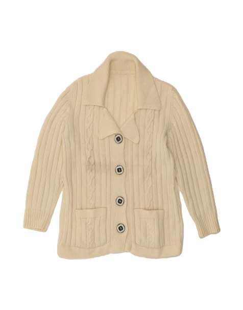 Vintage Cardigan Sweater UK 16 Large In Off In White - view 1