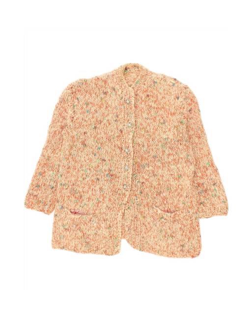 Vintage Cardigan Sweater UK 16 Large In Orange Flecked