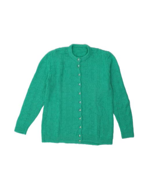 Vintage Cardigan Sweater UK 16 Large In Turquoise