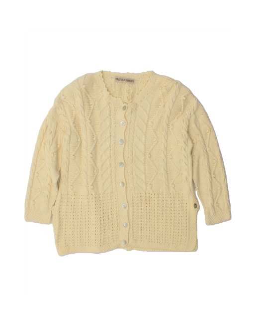 Vintage Cardigan Sweater UK 16 Large In Yellow