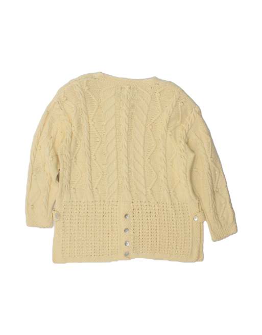 Vintage Cardigan Sweater UK 16 Large In Yellow, 2 of 4