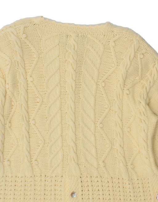 Vintage Cardigan Sweater UK 16 Large In Yellow, 4 of 4