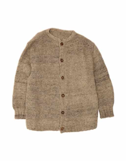 Vintage Cardigan Sweater UK 18 XL In Beige