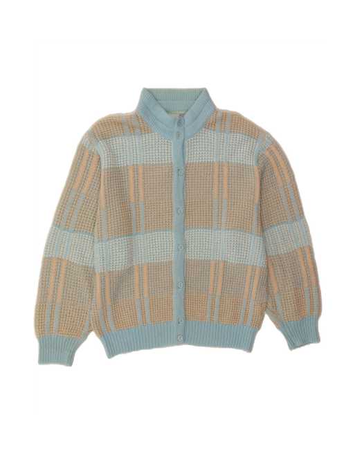 Vintage Cardigan Sweater UK 18 XL In Blue Striped