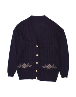 Vintage Cardigan Sweater UK 18 XL In Blue