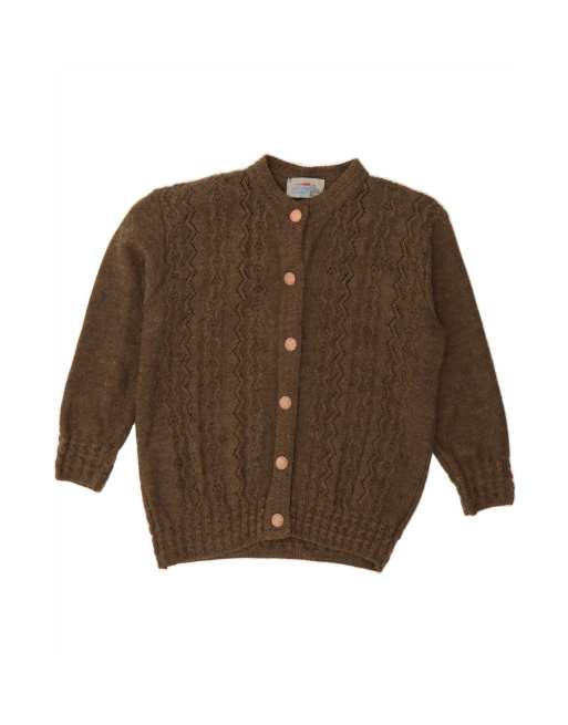 Vintage Cardigan Sweater UK 18 XL In Brown Flecked