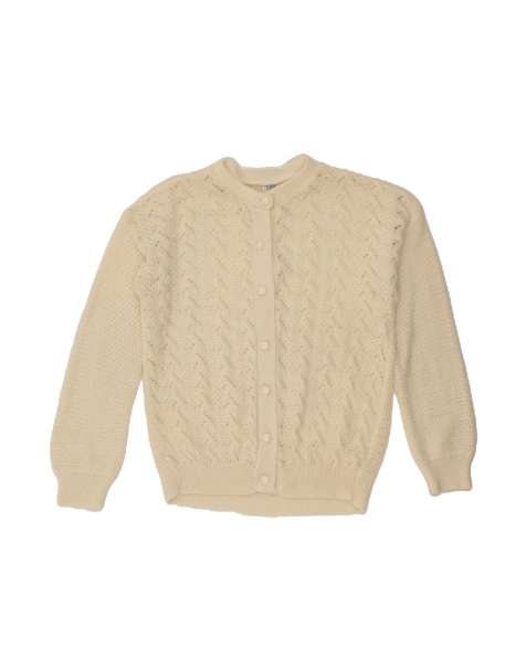 Vintage Cardigan Sweater UK 18 XL In Off In White - view 1