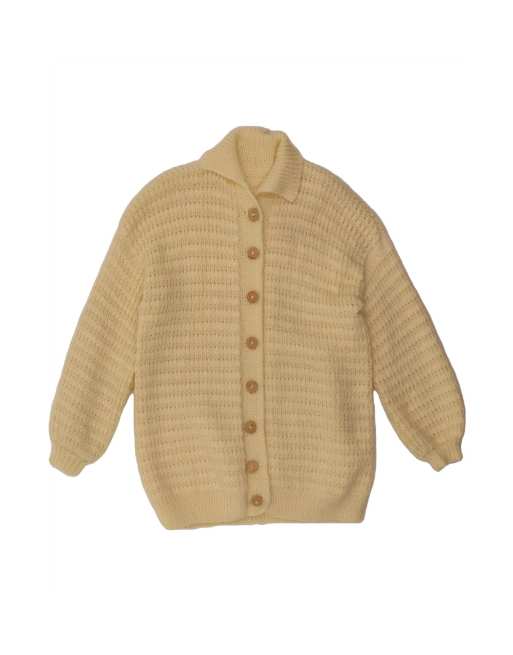 Vintage Cardigan Sweater UK 18 XL In Off In White