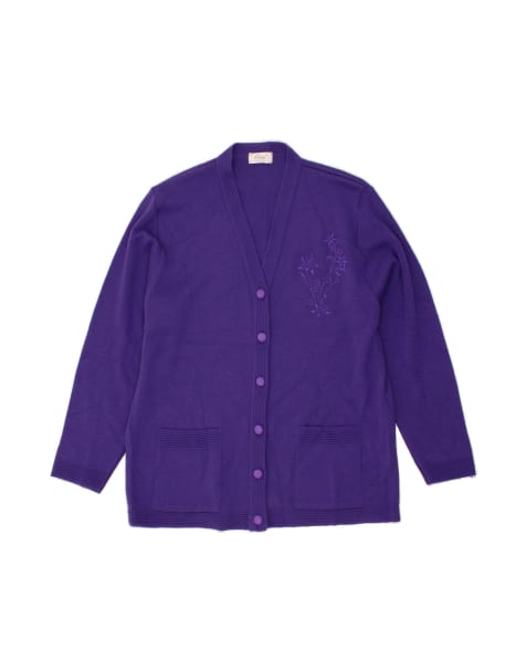 Vintage Cardigan Sweater UK 18 XL In Purple - view 1