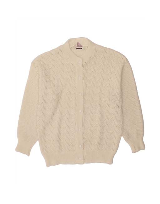 Vintage Cardigan Sweater UK 18 XL In White