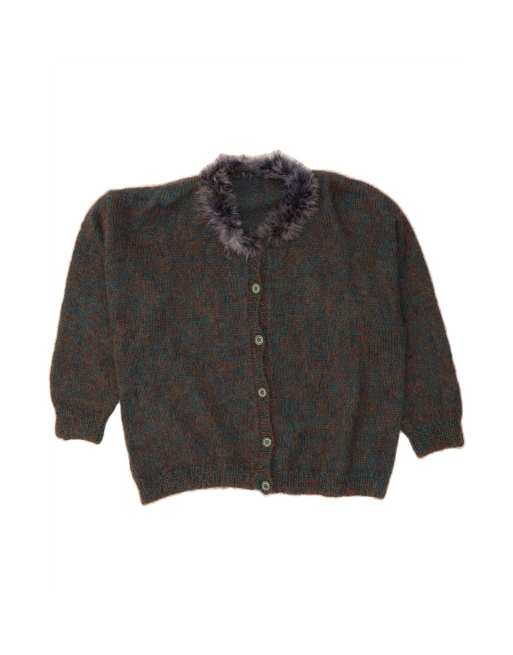 Vintage Cardigan Sweater UK 20 2XL In Blue Flecked