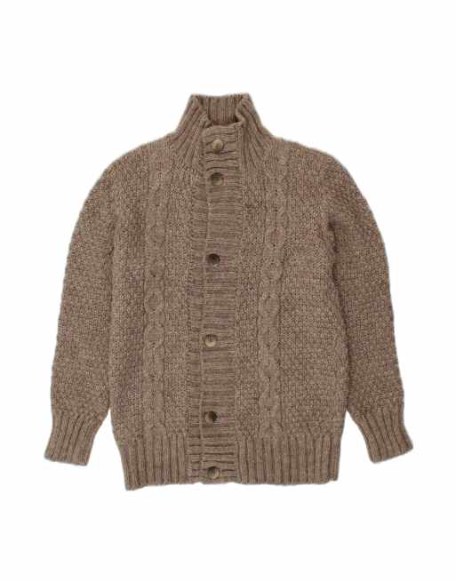 Vintage Cardigan Sweater UK 20 2XL In Brown