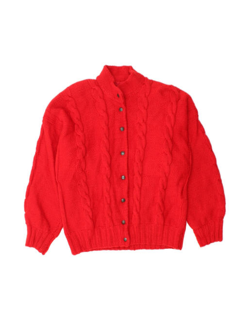 Vintage Cardigan Sweater UK 20 2XL In Red