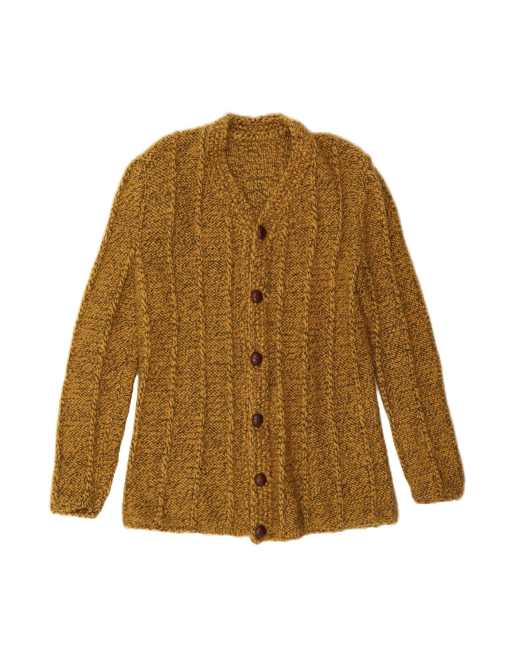 Vintage Cardigan Sweater UK 20 2XL In Yellow