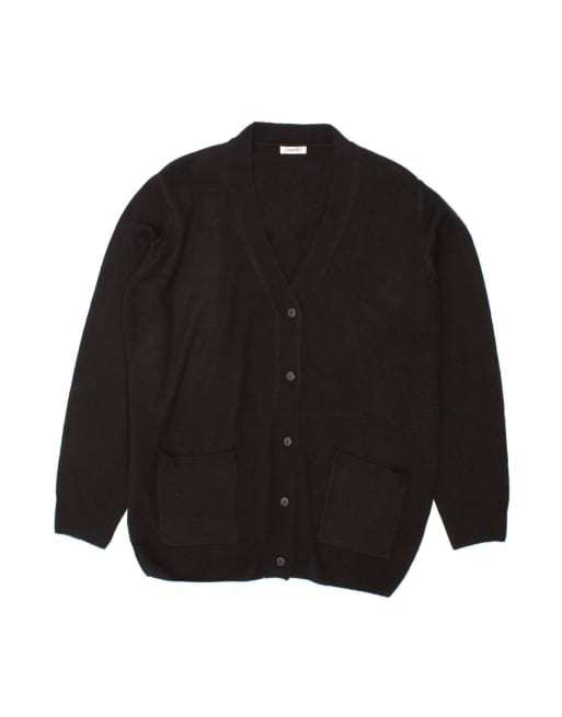 Vintage Cardigan Sweater UK 22 3XL In Black