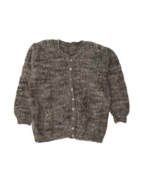 Vintage Cardigan Sweater UK 24 4XL In Grey Flecked - view 1