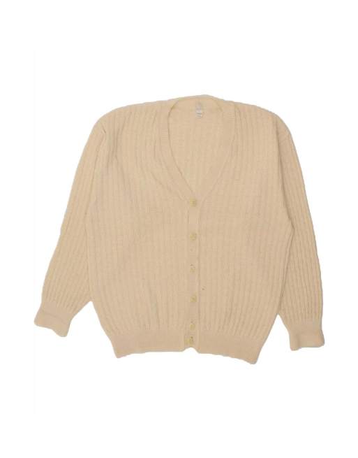 Vintage Cardigan Sweater UK 42/44 Large In Beige