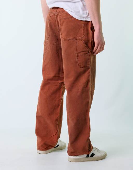 Vintage Cargo 9 33x32 Canvas Carpenter Baggy Jeans Brown