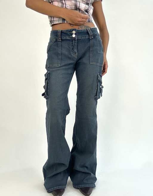 Vintage cargo jeans in blue