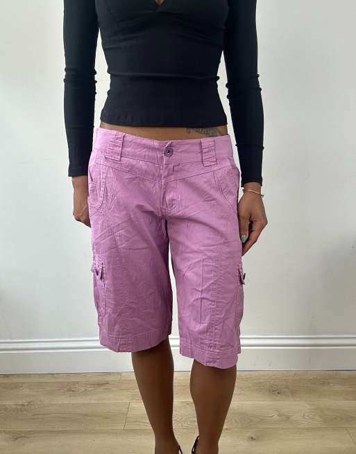 Vintage cargo style jorts in purple