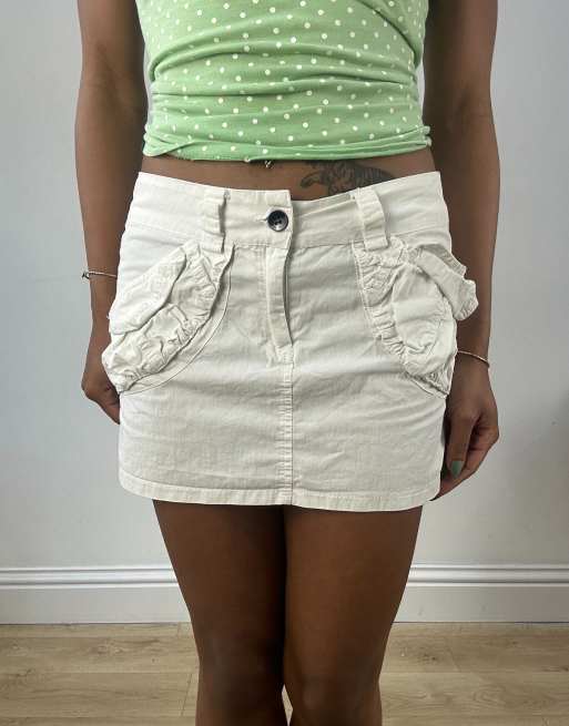 Vintage cargo style skirt in white