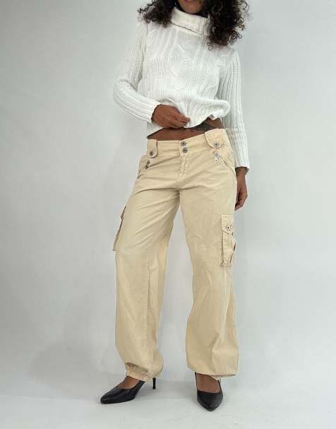 Vintage cargo trousers in beige - view 1