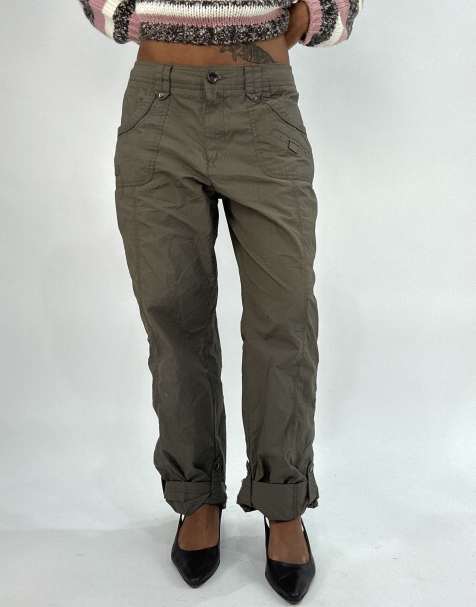 Vintage cargo trousers in khaki - view 1
