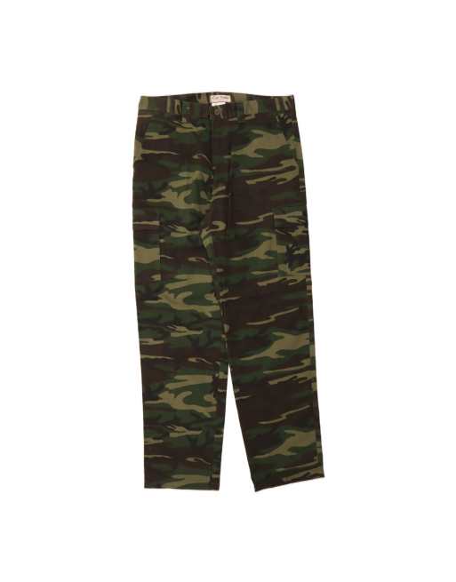 Vintage Cargo Trousers It 52 XL W38 L35 In Green Camouflage Army