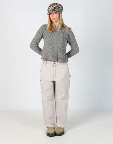 Vintage Carhartt 28x33 canvas carpenter jeans in beige - view 1