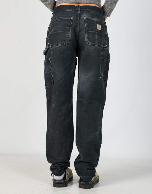 Vintage Carhartt 28x36 canvas carpenter jeans in black