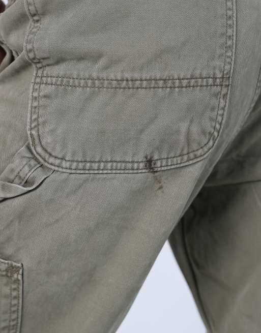 Vintage Carhartt 28x55 denim carpenter jeans in dark green, 4 of 4
