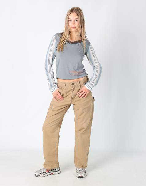 Vintage Carhartt 30x30 canvas carpenter jeans in tan - view 1