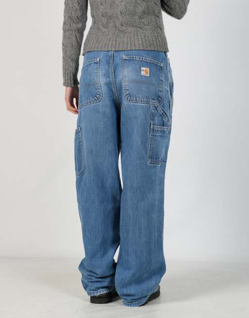 Vintage Carhartt 30x34 denim carpenter jeans in blue