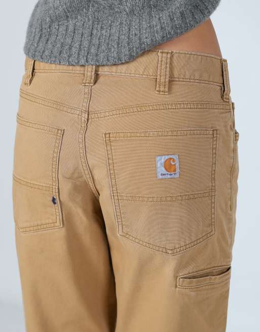 Vintage Carhartt 30x36 canvas carpenter jeans in tan, 4 of 4